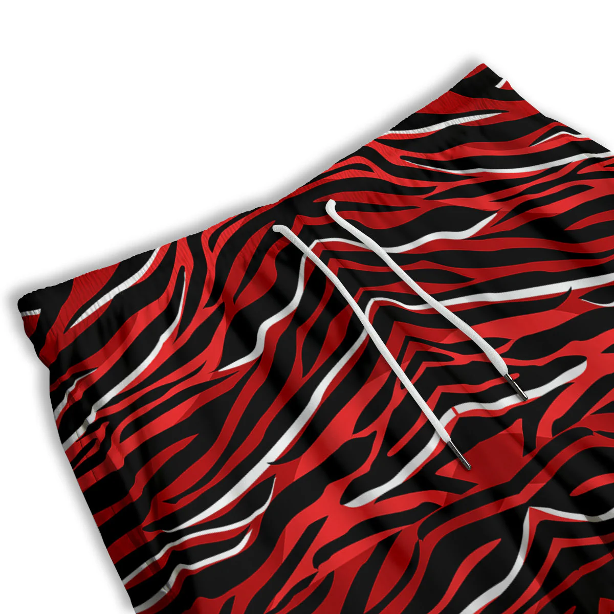 Red Black And White Colored Leopard Print Pattern Men's Athletic Shorts - Image 3