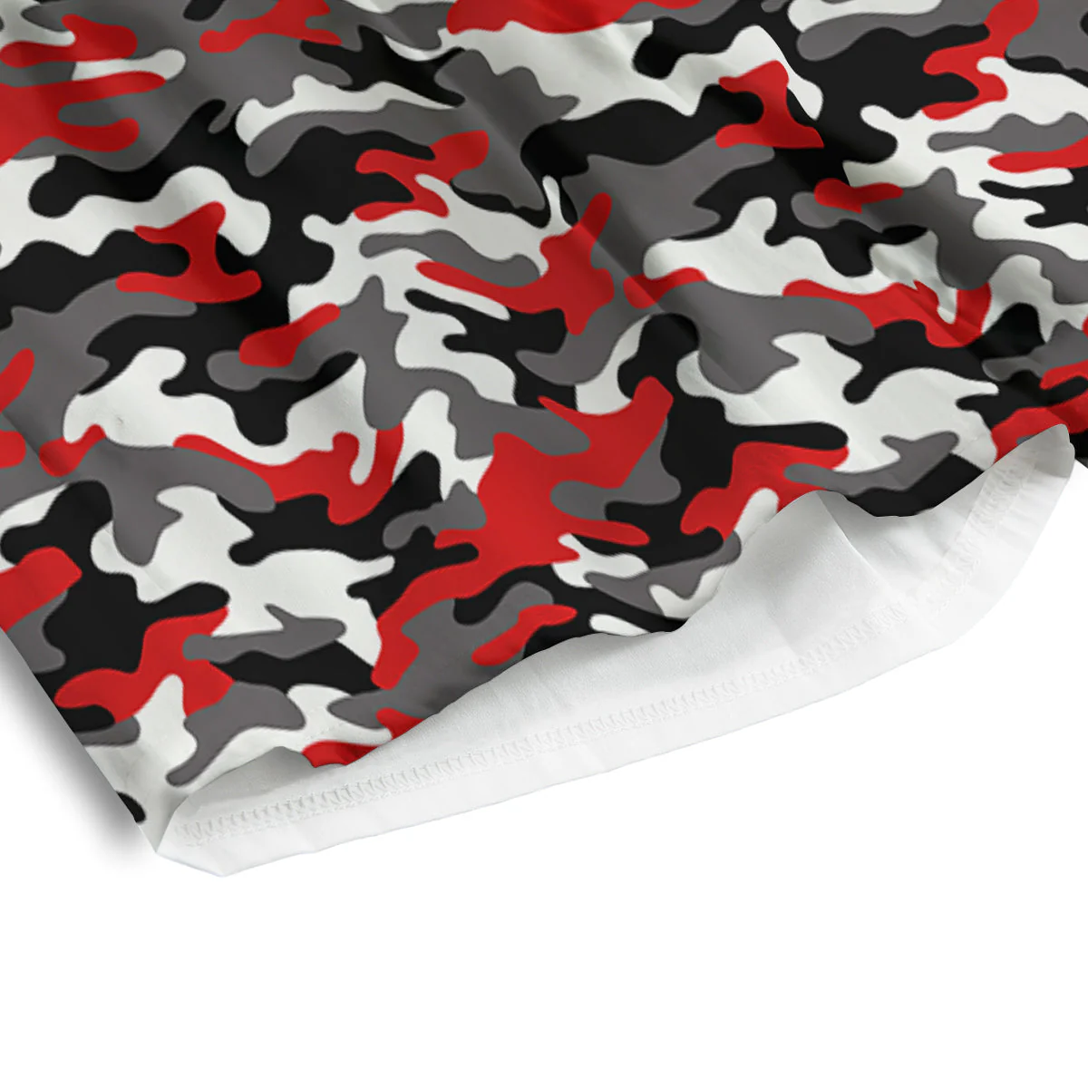 Red Camouflage Texture Military Print Men's Athletic Shorts - Image 4