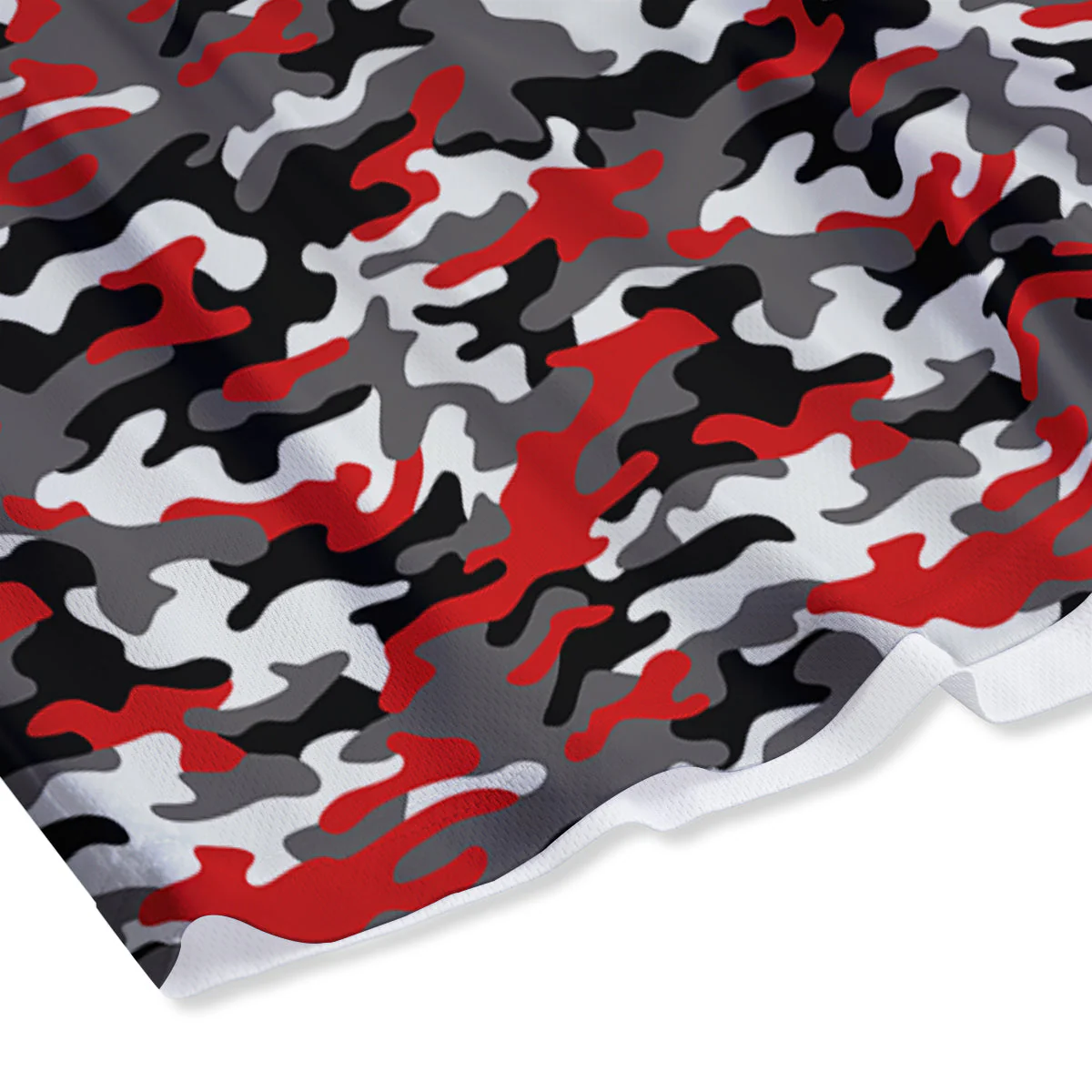 Red Camouflage Texture Military Print Mesh Shorts - Image 4