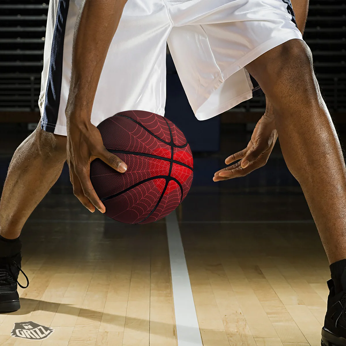 Red Heart Spider Web Print Basketball - Image 3
