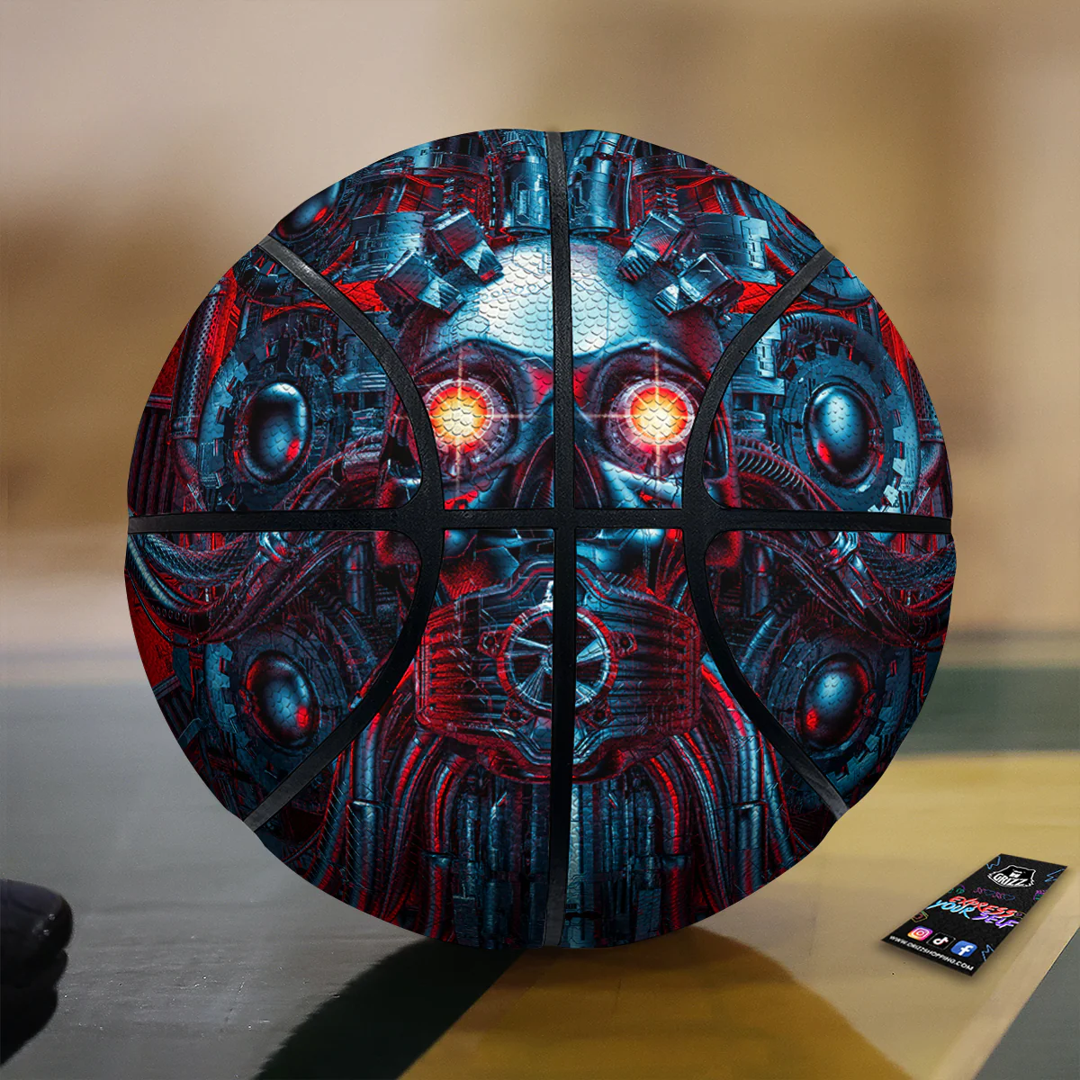 Red Machine Robot Print Basketball