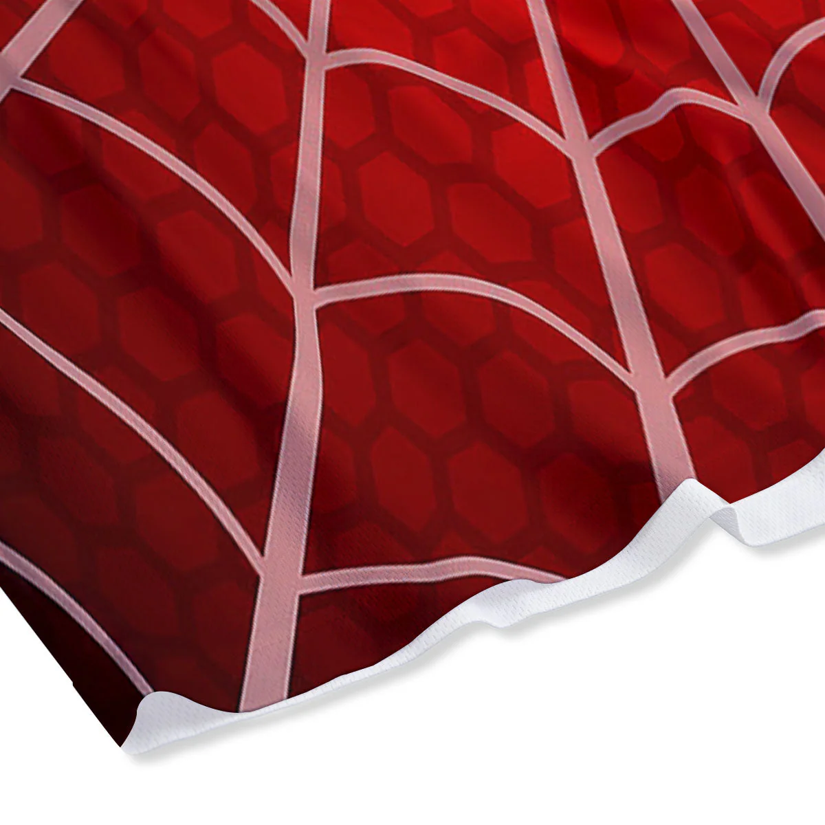 Red Spider Web Cobweb trap Print Mesh Shorts - Image 4