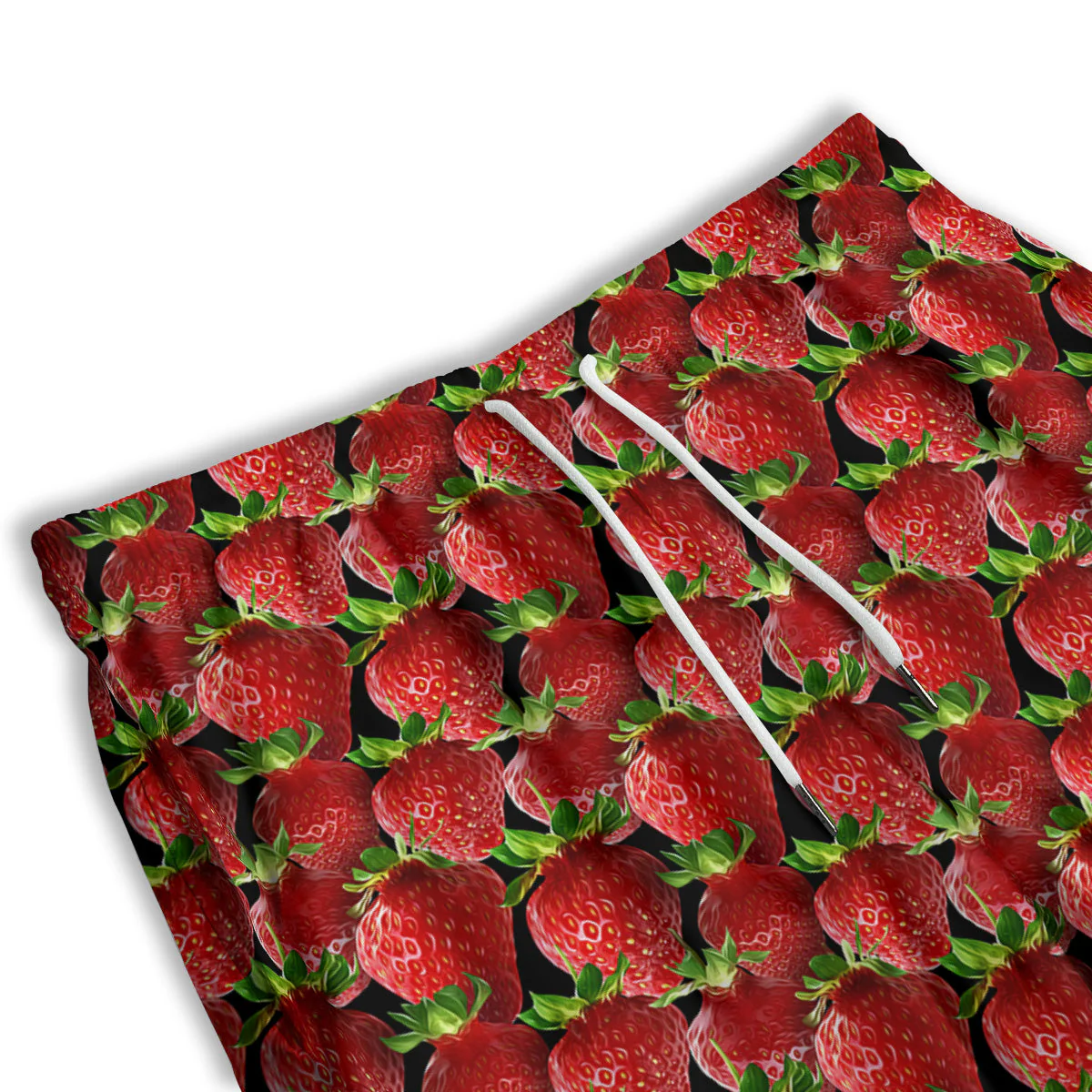 Red Strawberries Ripe Print Pattern Men's Athletic Shorts - Image 3