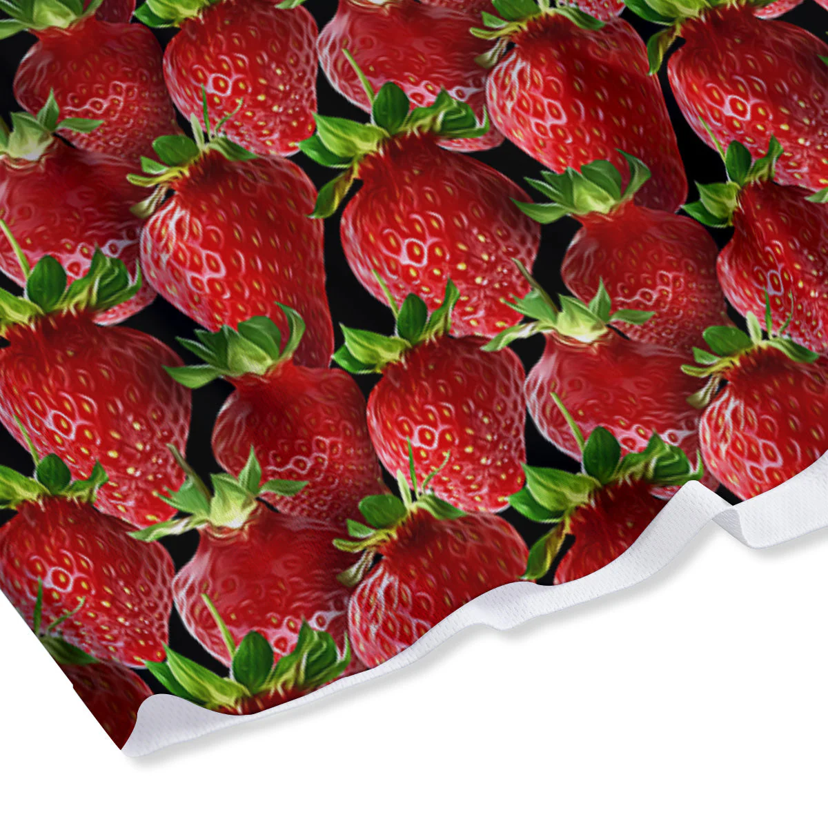 Red Strawberries Ripe Print Pattern Mesh Shorts - Image 4