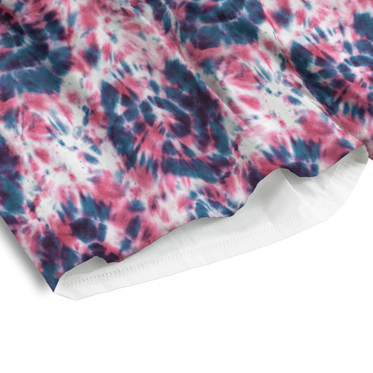 Red Tie Dye Blue Shibori Print Pattern Men's Athletic Shorts - Image 4
