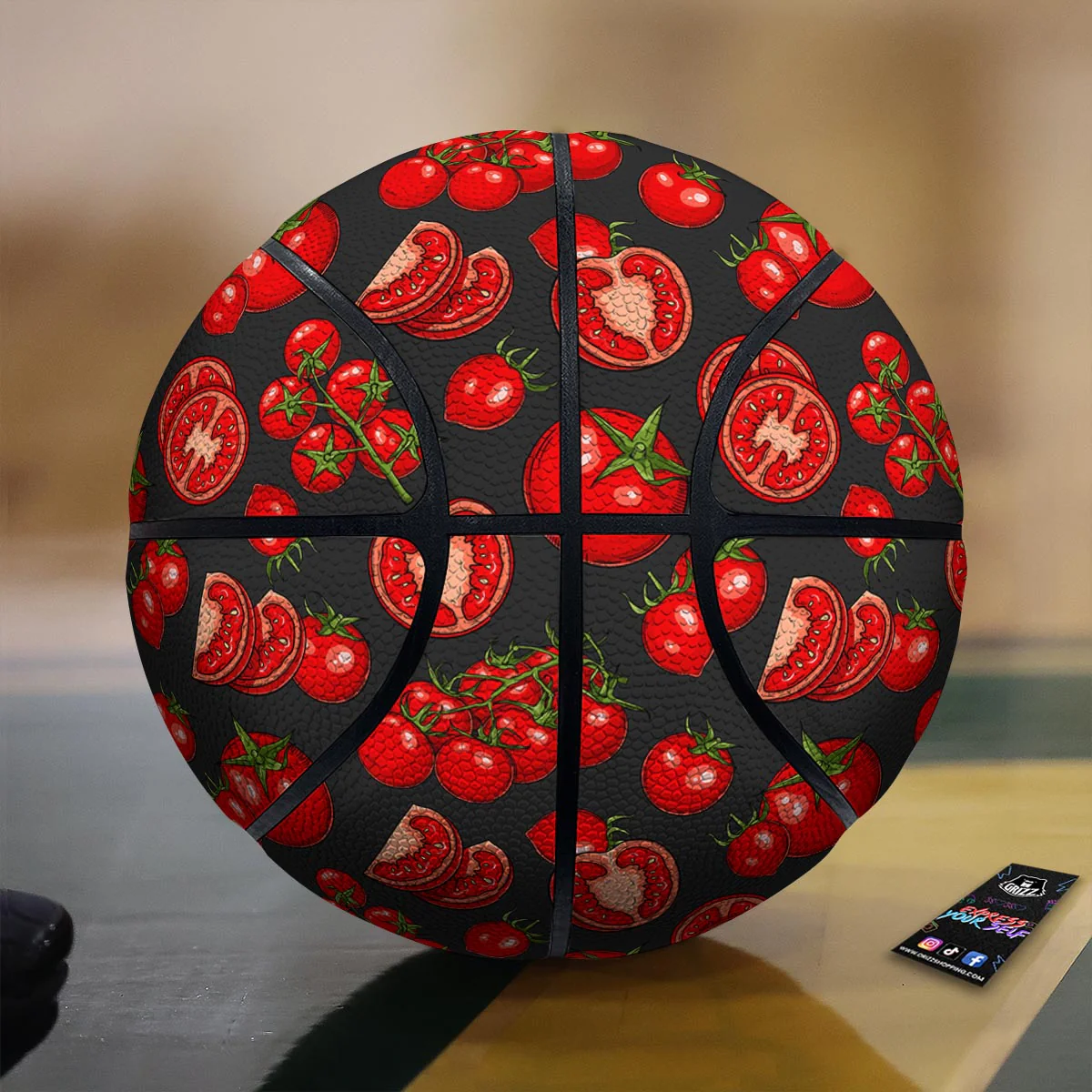 Red Tomato Print Pattern Basketball