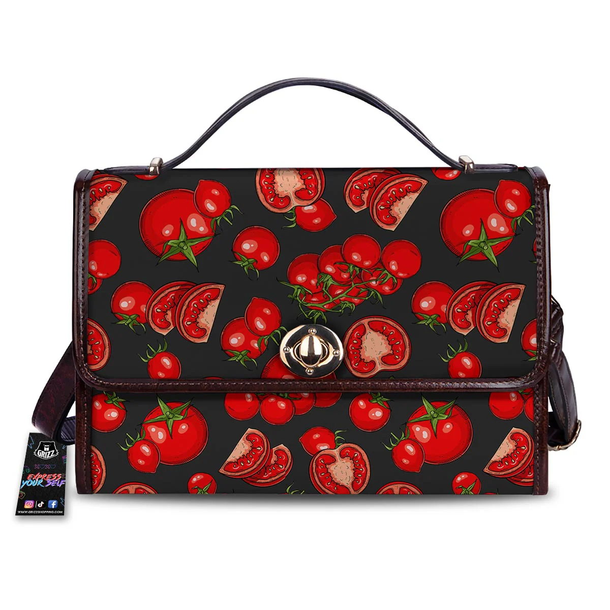 Red Tomato Print Pattern Women's Satchel Bag