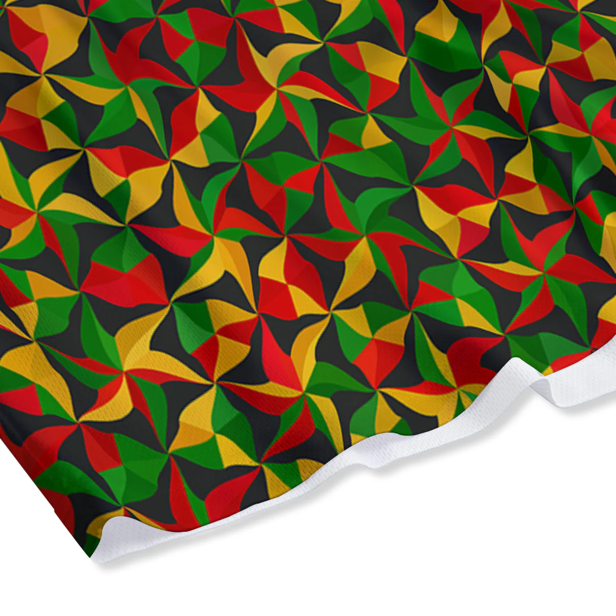 Reggae Abstract Geometric Print Pattern Mesh Shorts - Image 4