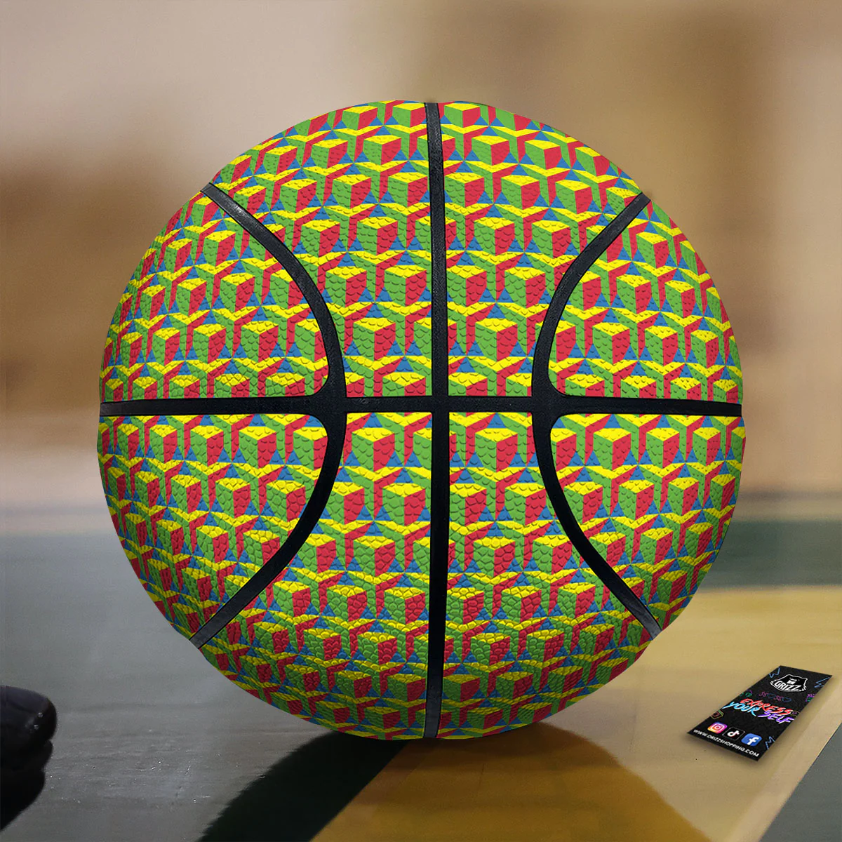 Reggae Geometric Print Pattern Basketball