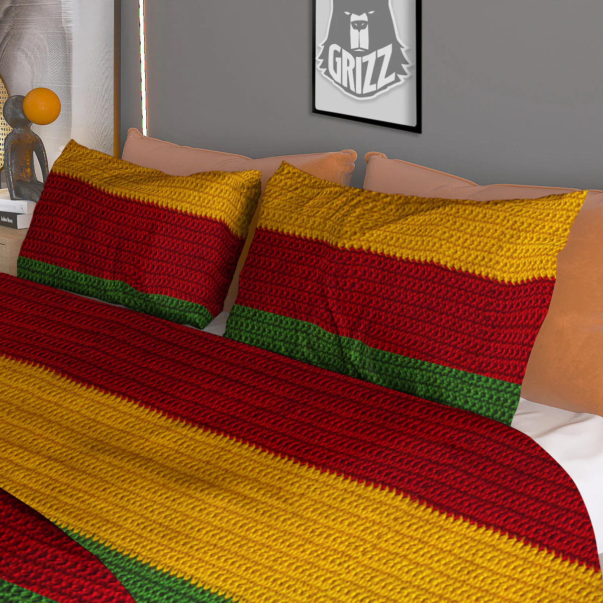 Reggae Knitted Print Pattern Duvet Cover Bedding Set - Image 3
