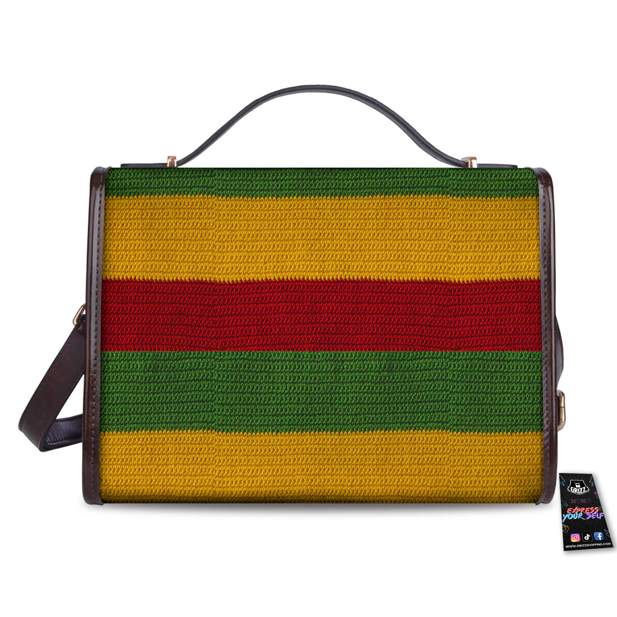 Reggae Knitted Print Pattern Women's Satchel Bag - Image 2