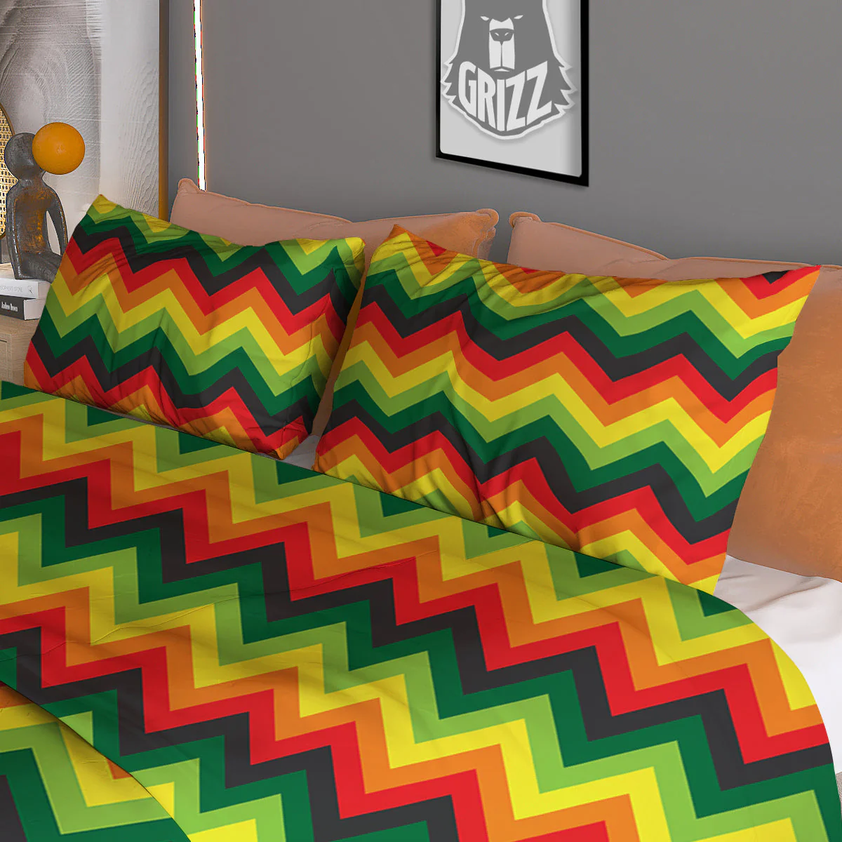 Reggae Zig Zag Print Pattern Duvet Cover Bedding Set - Image 3