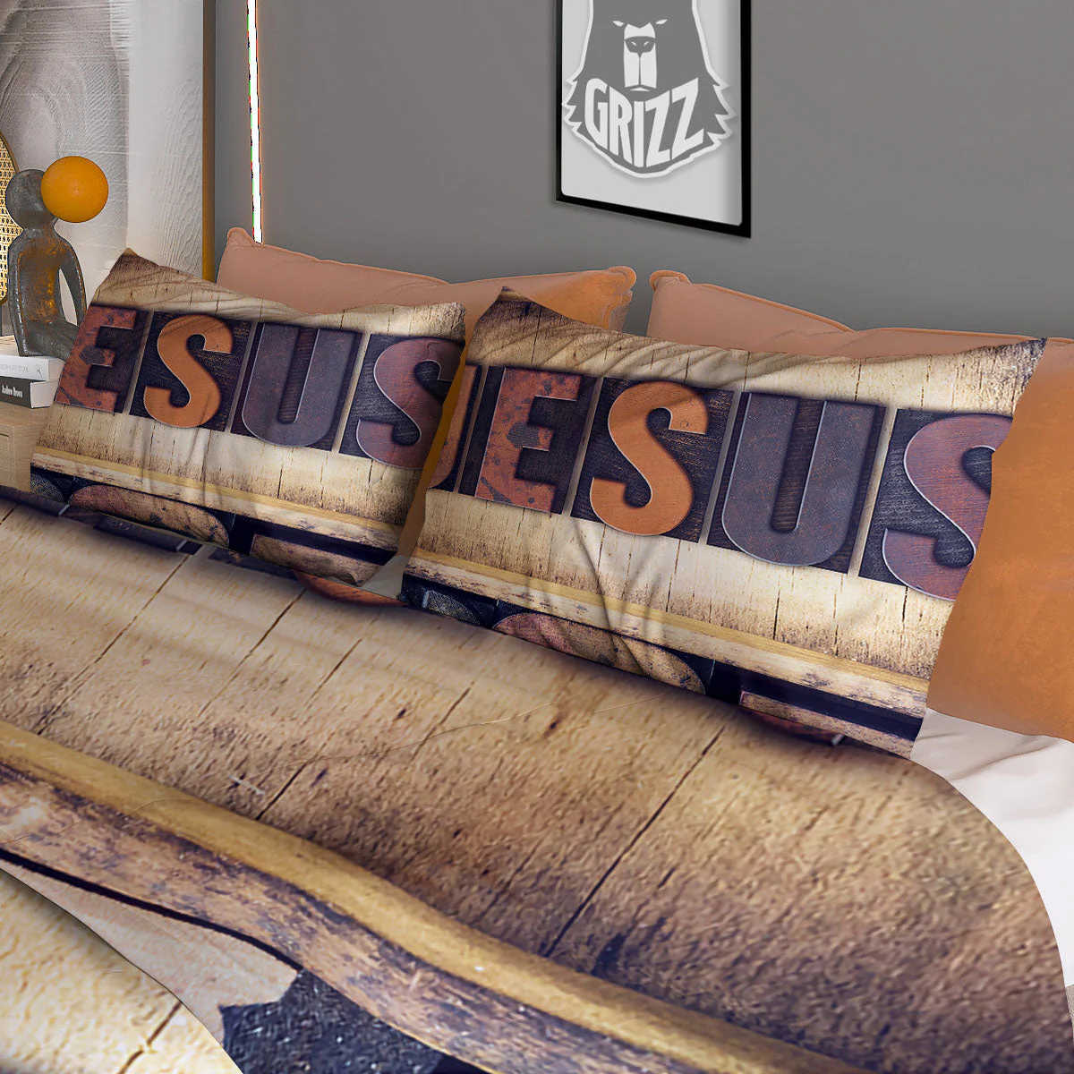 Religious Jesus Words Print Duvet Cover Bedding Set - Image 3