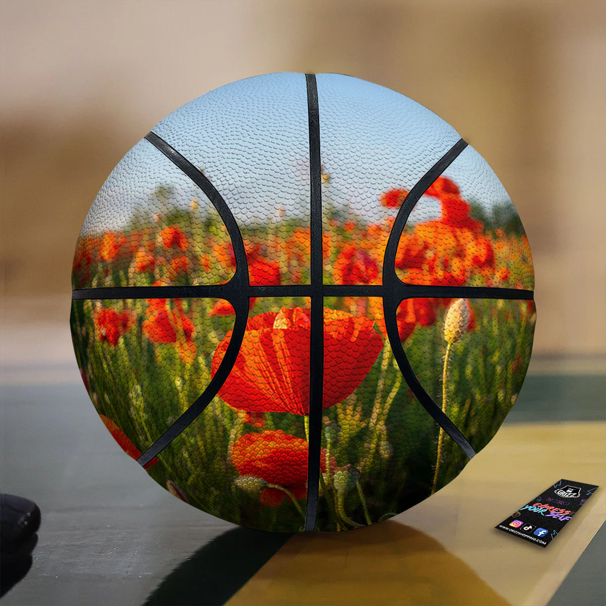 Remembrance Poppy Day Print Basketball