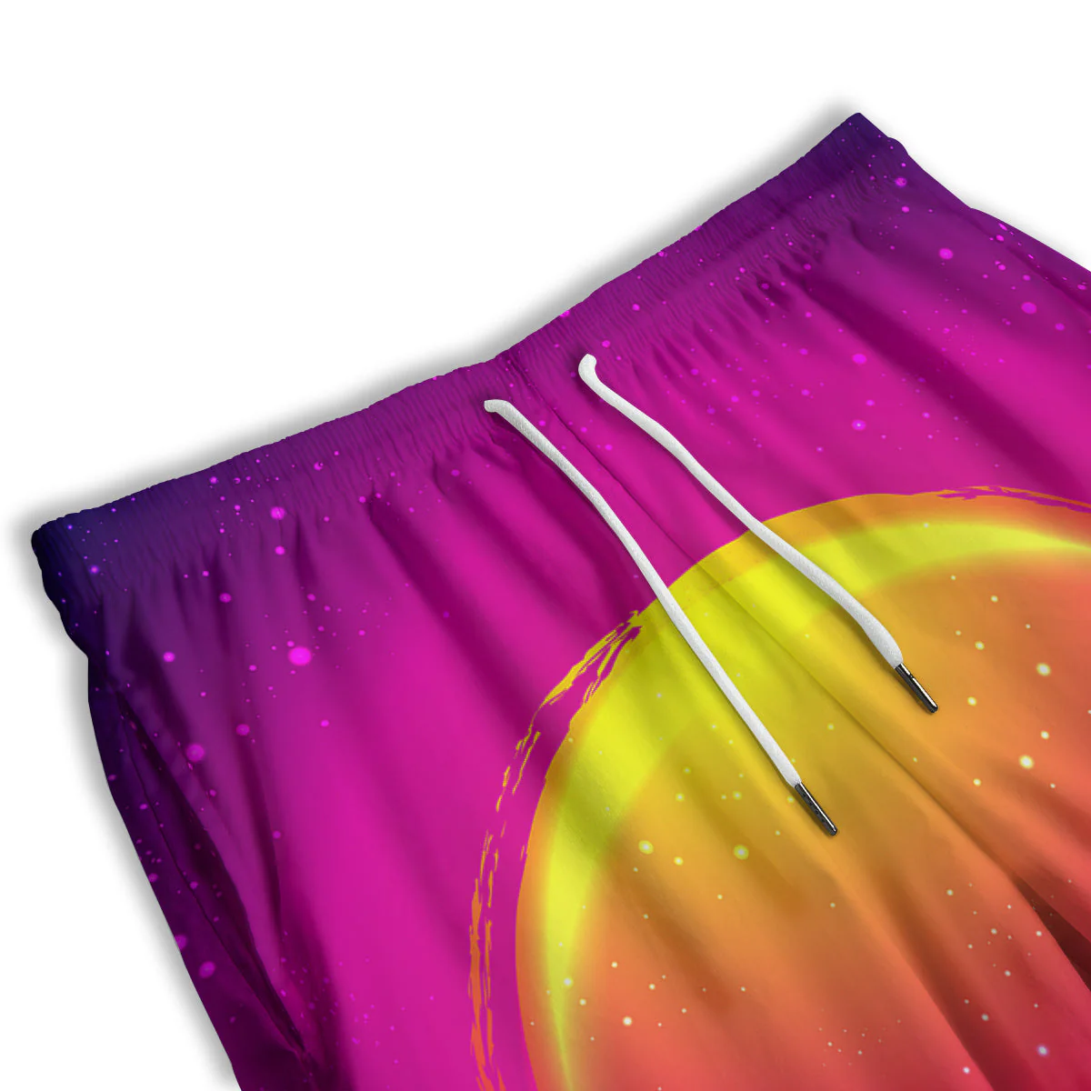 Retro City Sunrise Print Men's Athletic Shorts - Image 3