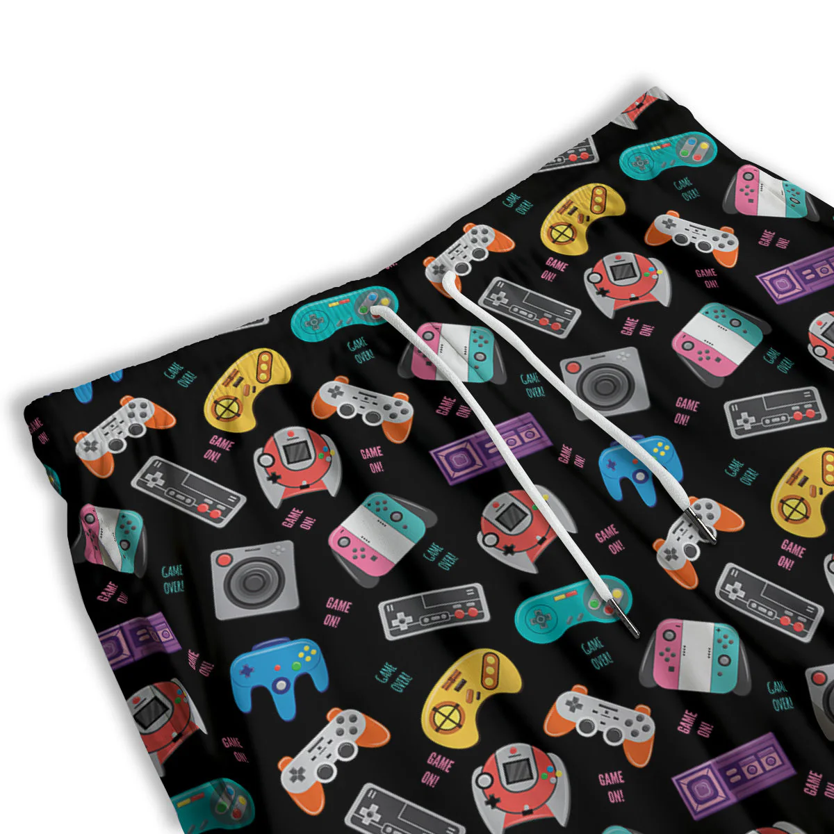 Retro Video Game Controller Print Pattern Men's Athletic Shorts - Image 3