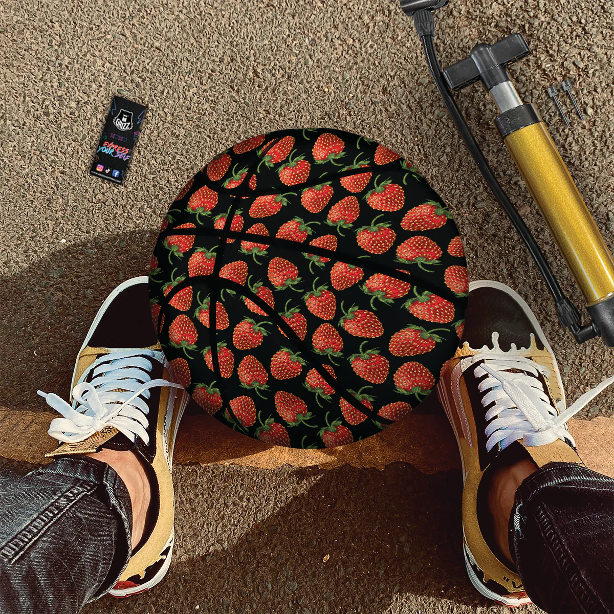 Ripe Strawberries Print Pattern Basketball - Image 2