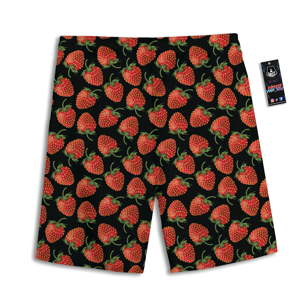 Ripe Strawberries Print Pattern Men's Athletic Shorts - Image 2