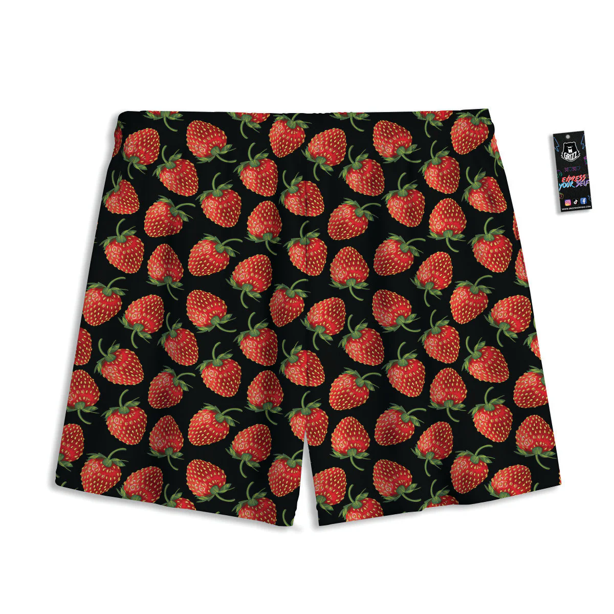 Ripe Strawberries Print Pattern Mesh Shorts - Image 2