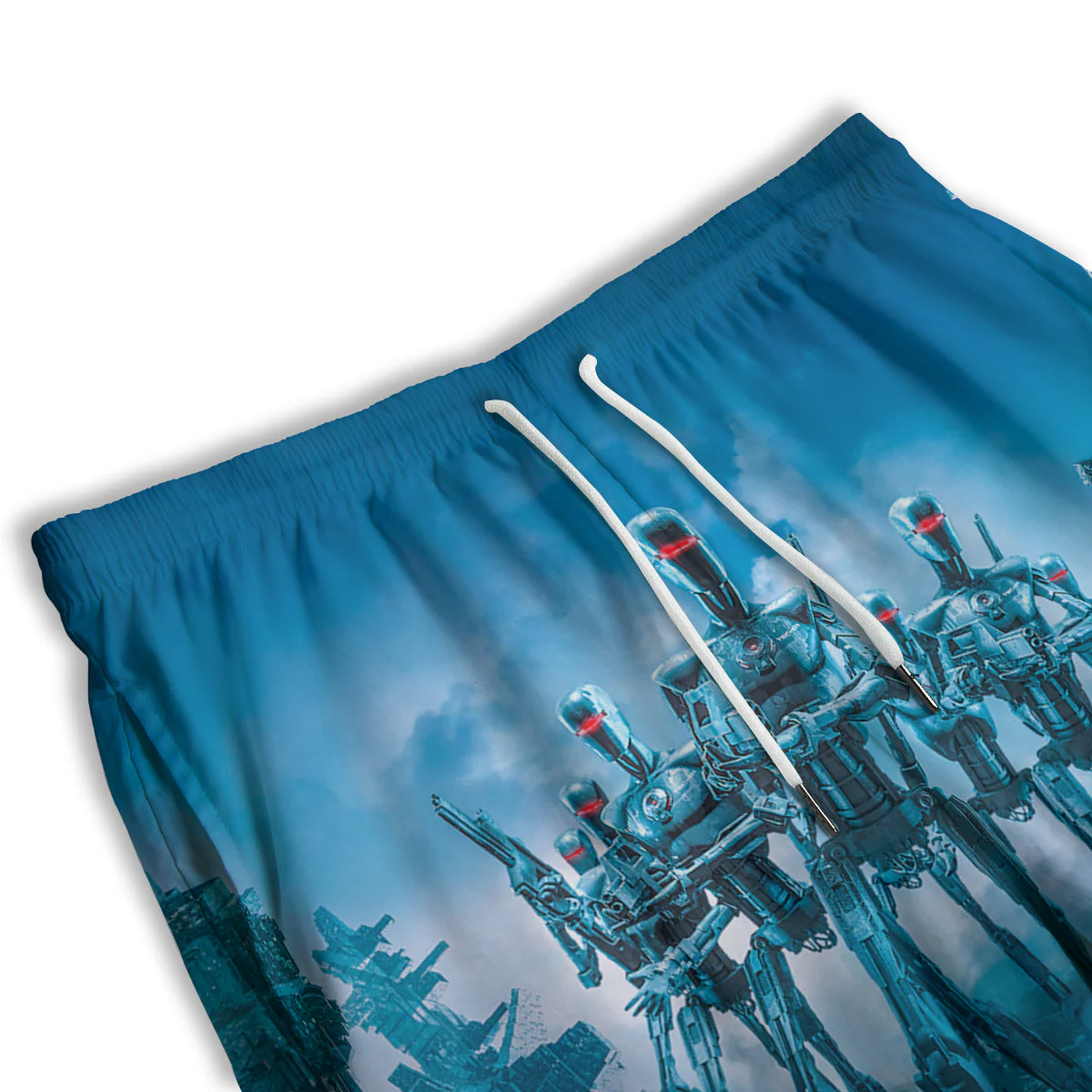Robot Army Print Men's Athletic Shorts - Image 3