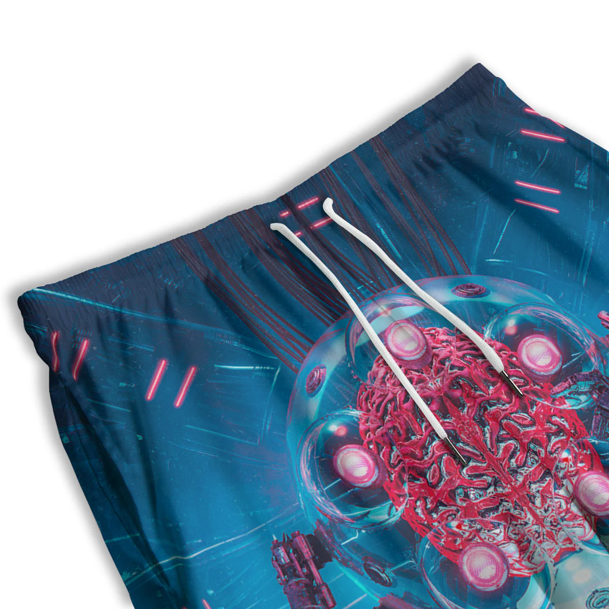 Robot Brain Machine Print Men's Athletic Shorts - Image 3
