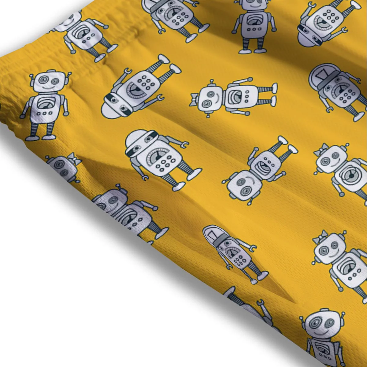 Robot Servant Print Pattern Mesh Shorts - Image 3