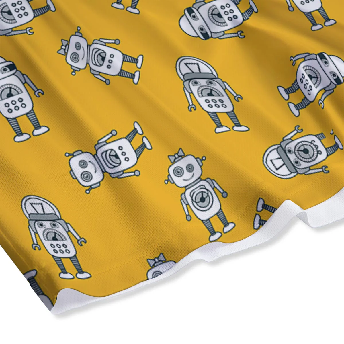 Robot Servant Print Pattern Mesh Shorts - Image 4