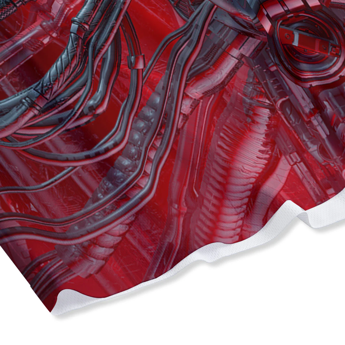 Robotic Skull Print Mesh Shorts - Image 4