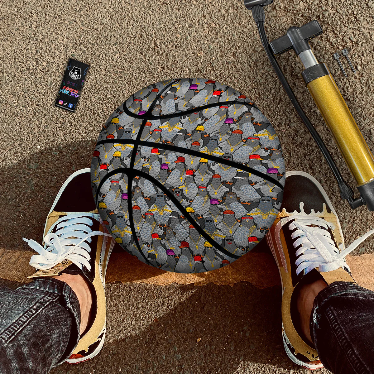 Rock Drove Gangster Print Pattern Basketball - Image 2