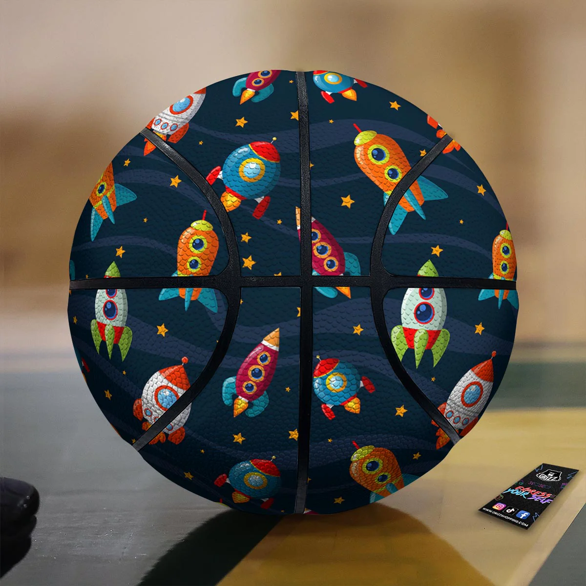 Rockets Space Print Pattern Basketball