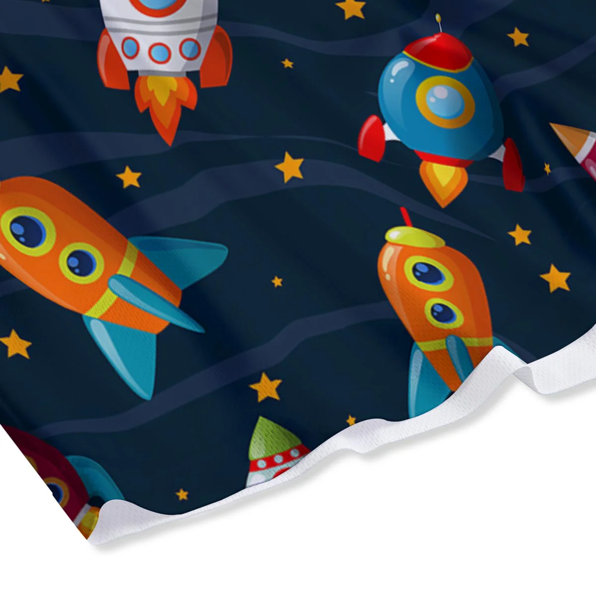 Rockets Space Print Pattern Mesh Shorts - Image 4