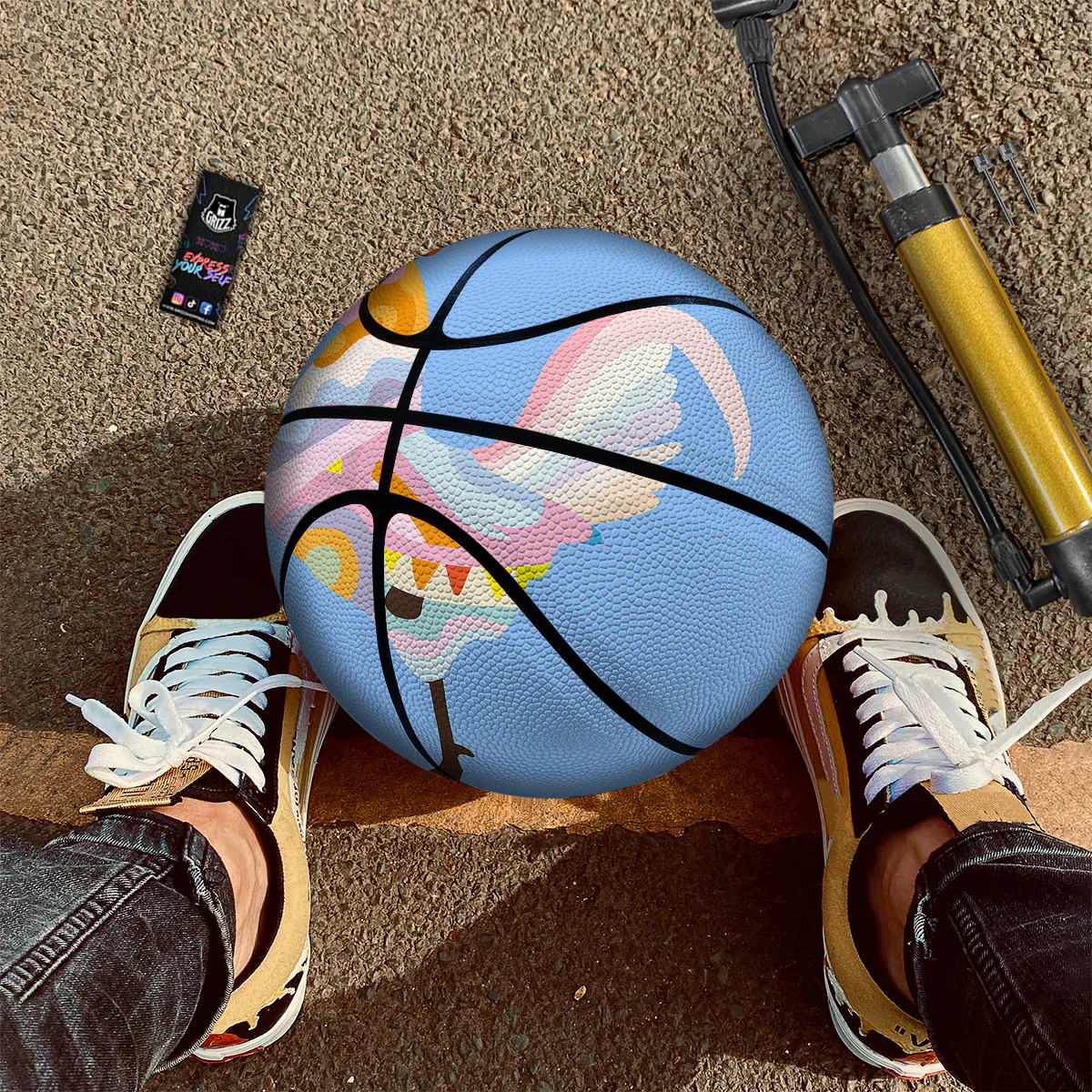 Rooster Colorful Print Basketball - Image 3