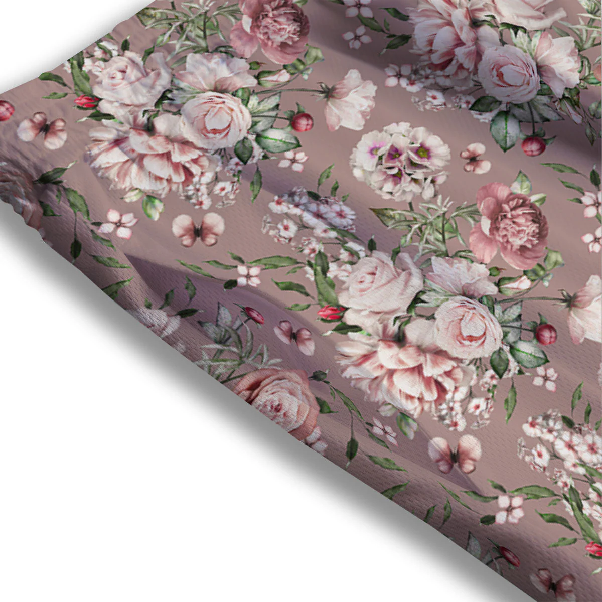 Rose Floral Pink Vintage Print Pattern Mesh Shorts - Image 3