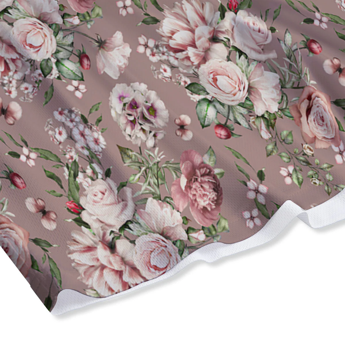 Rose Floral Pink Vintage Print Pattern Mesh Shorts - Image 4
