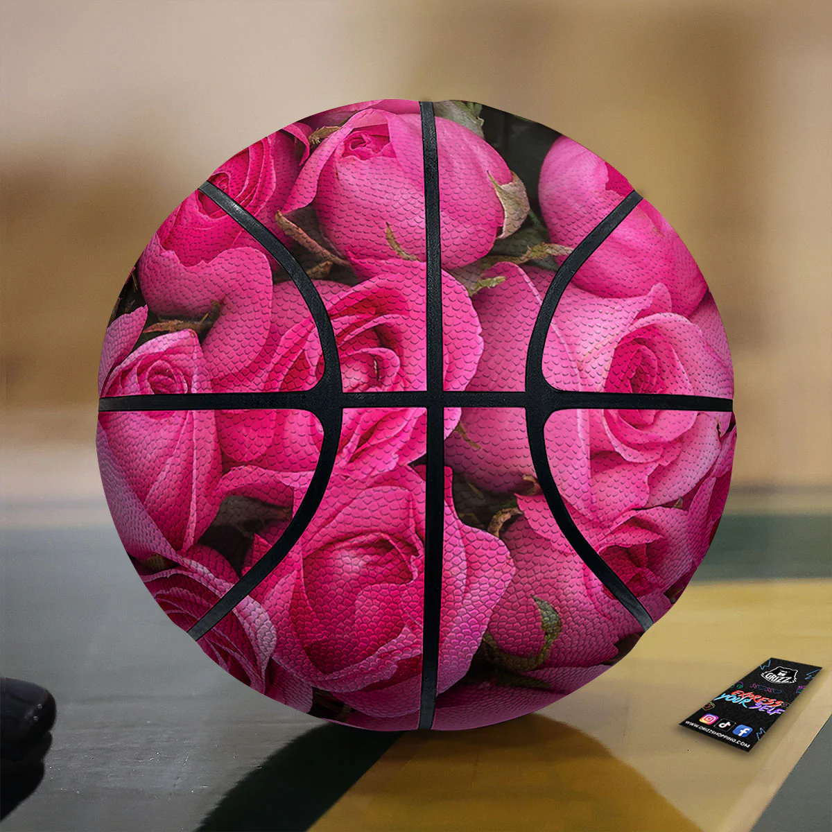Rose Hot Pink Print Basketball