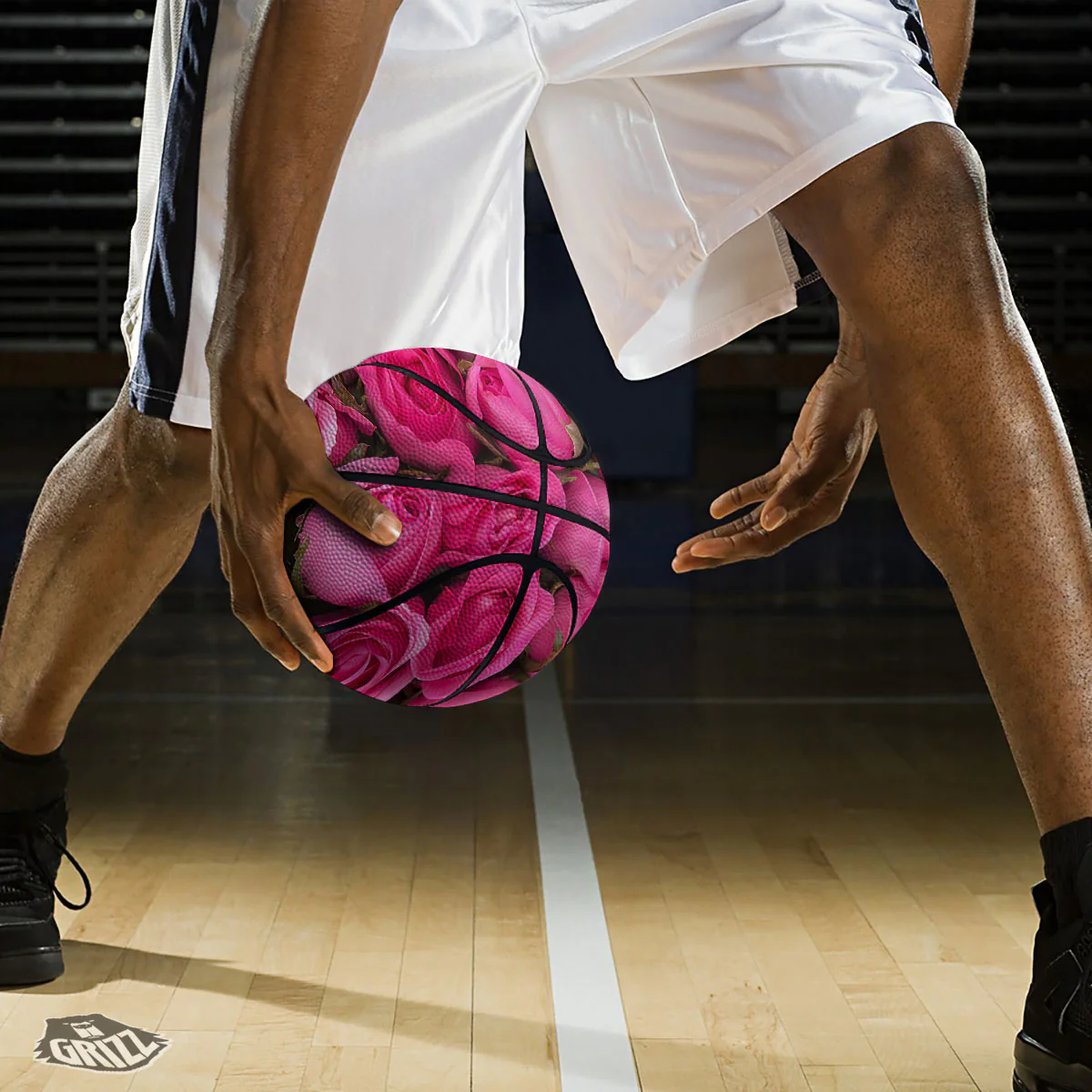 Rose Hot Pink Print Basketball - Image 3