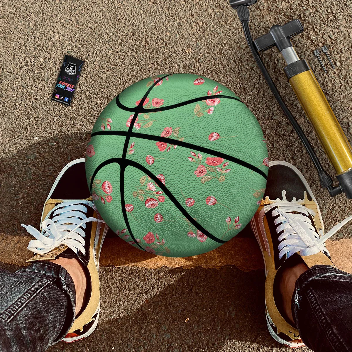 Rose Petals Print Pattern Basketball - Image 2
