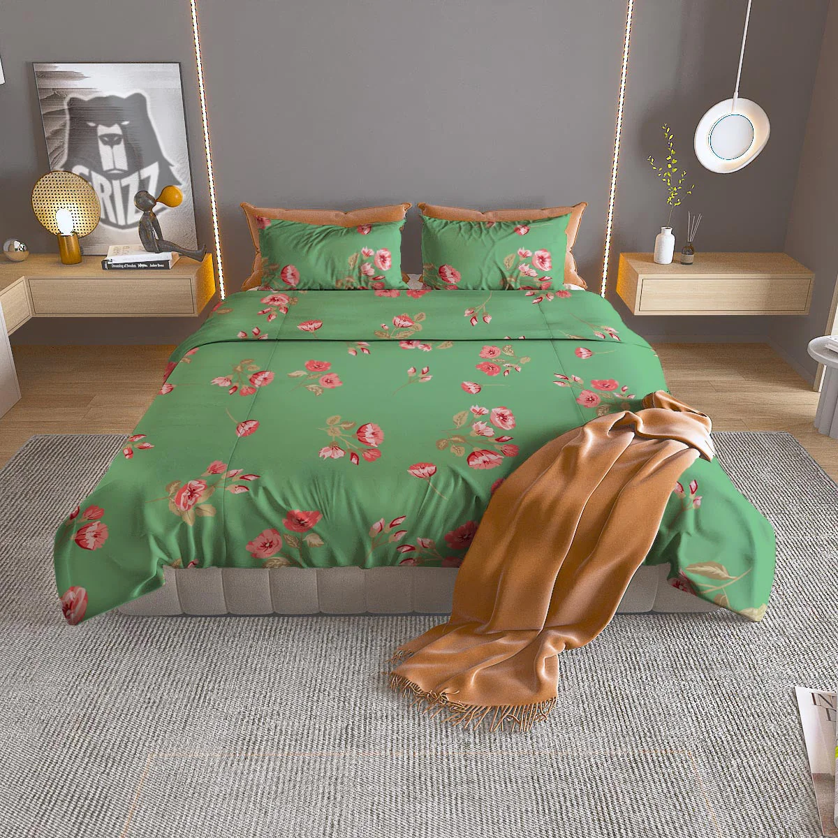 Rose Petals Print Pattern Duvet Cover Bedding Set