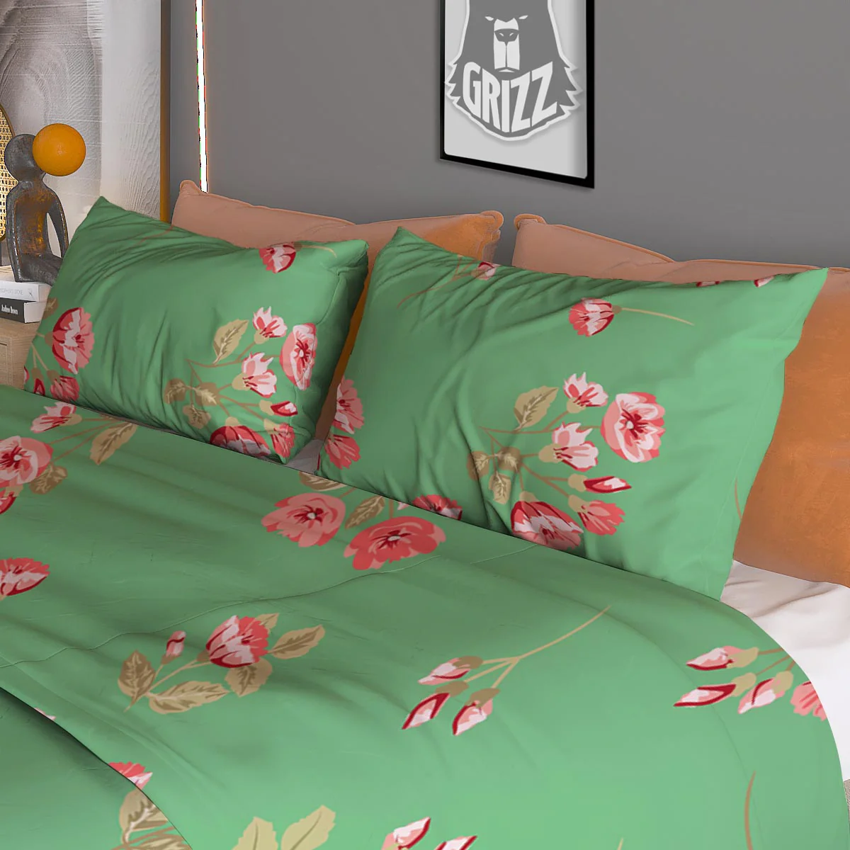 Rose Petals Print Pattern Duvet Cover Bedding Set - Image 3