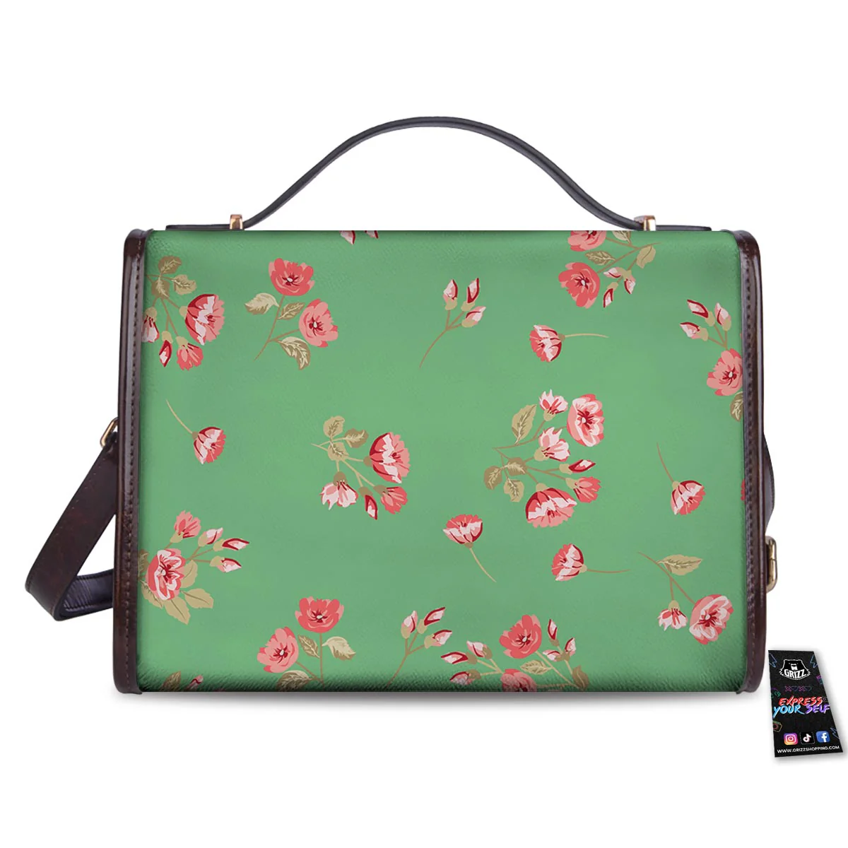 Rose Petals Print Pattern Women's Satchel Bag - Image 2