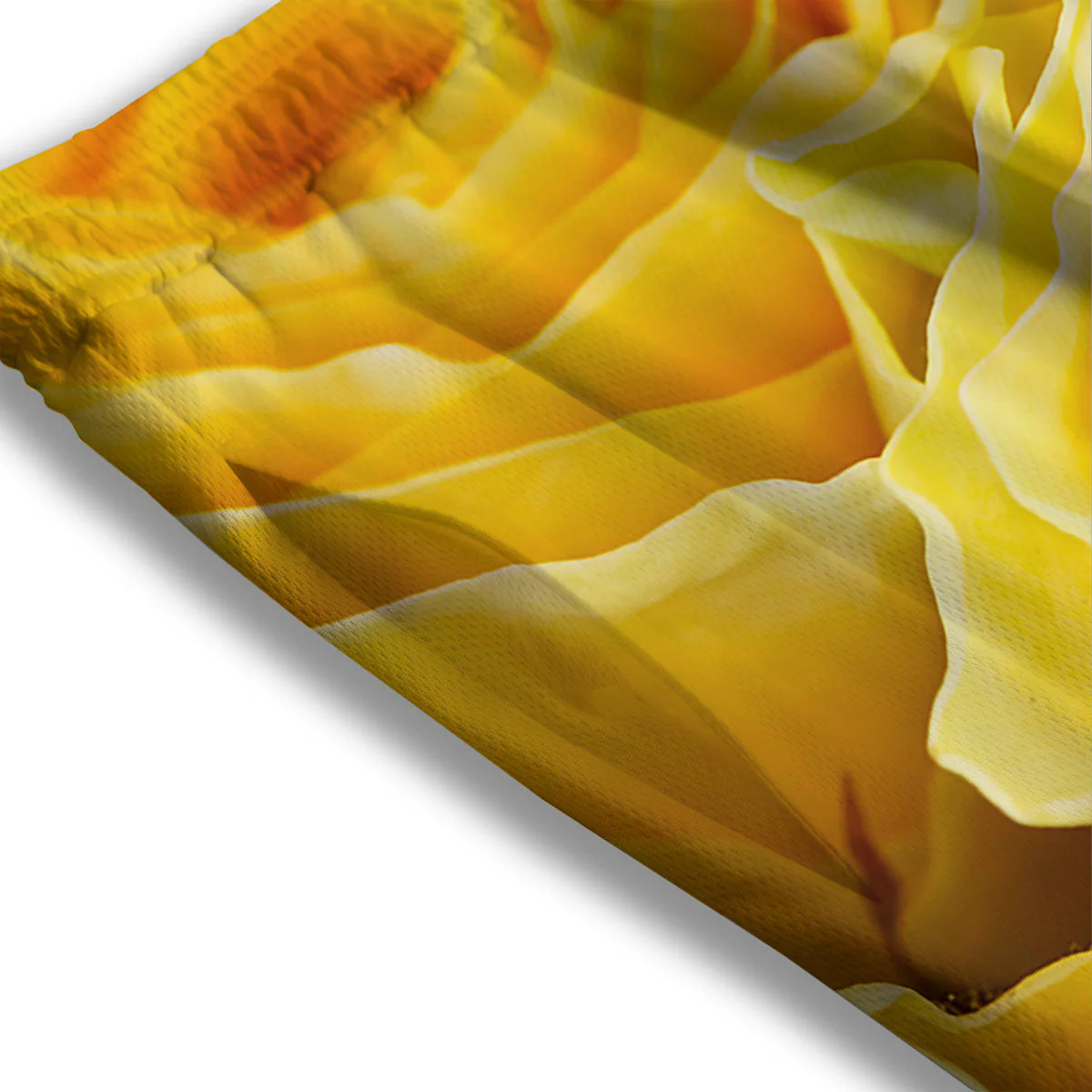 Rose Yellow Print Mesh Shorts - Image 3