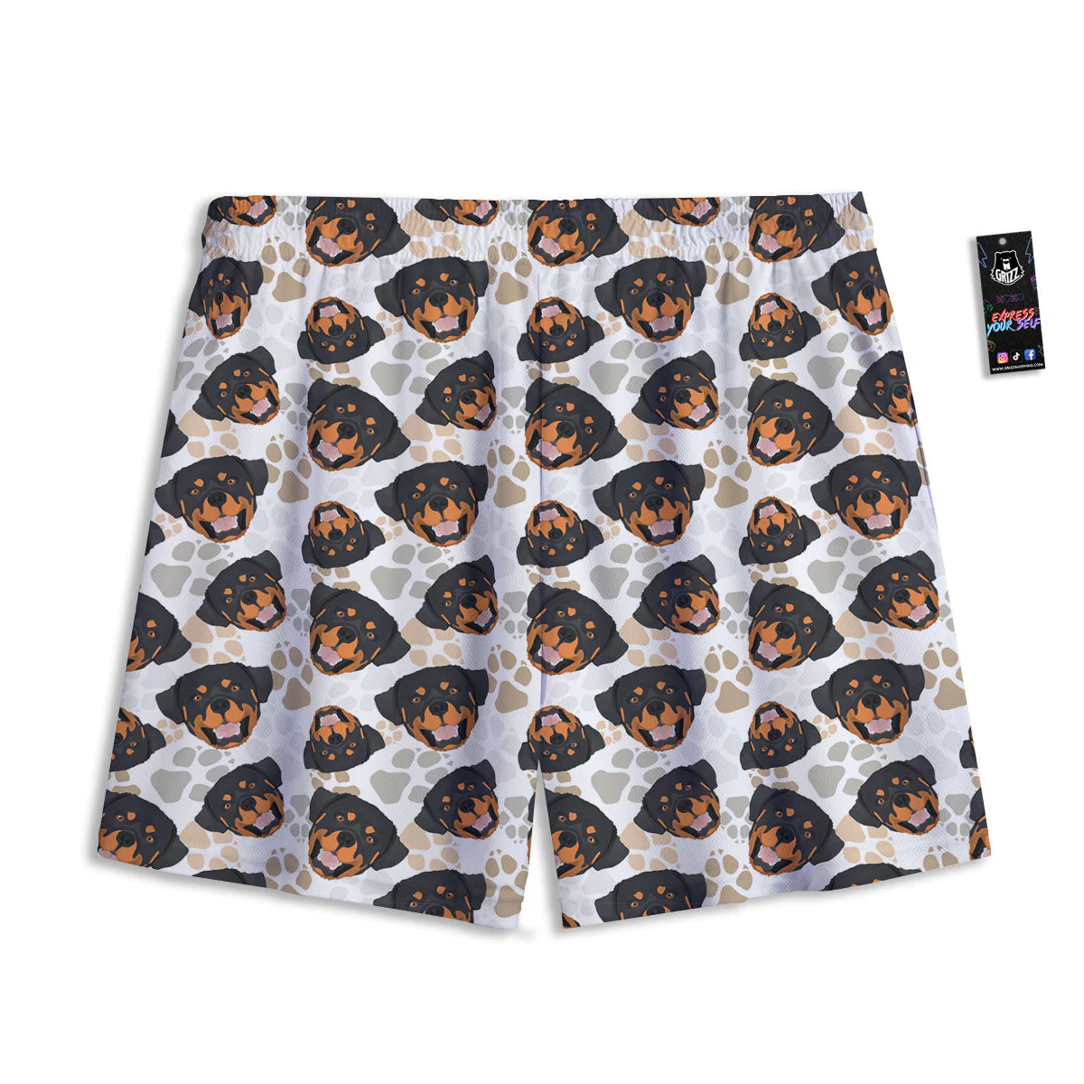 Rottweiler Print Pattern Mesh Shorts - Image 2