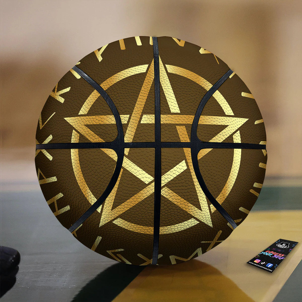 Runes Pentagram Viking Nordic Print Basketball