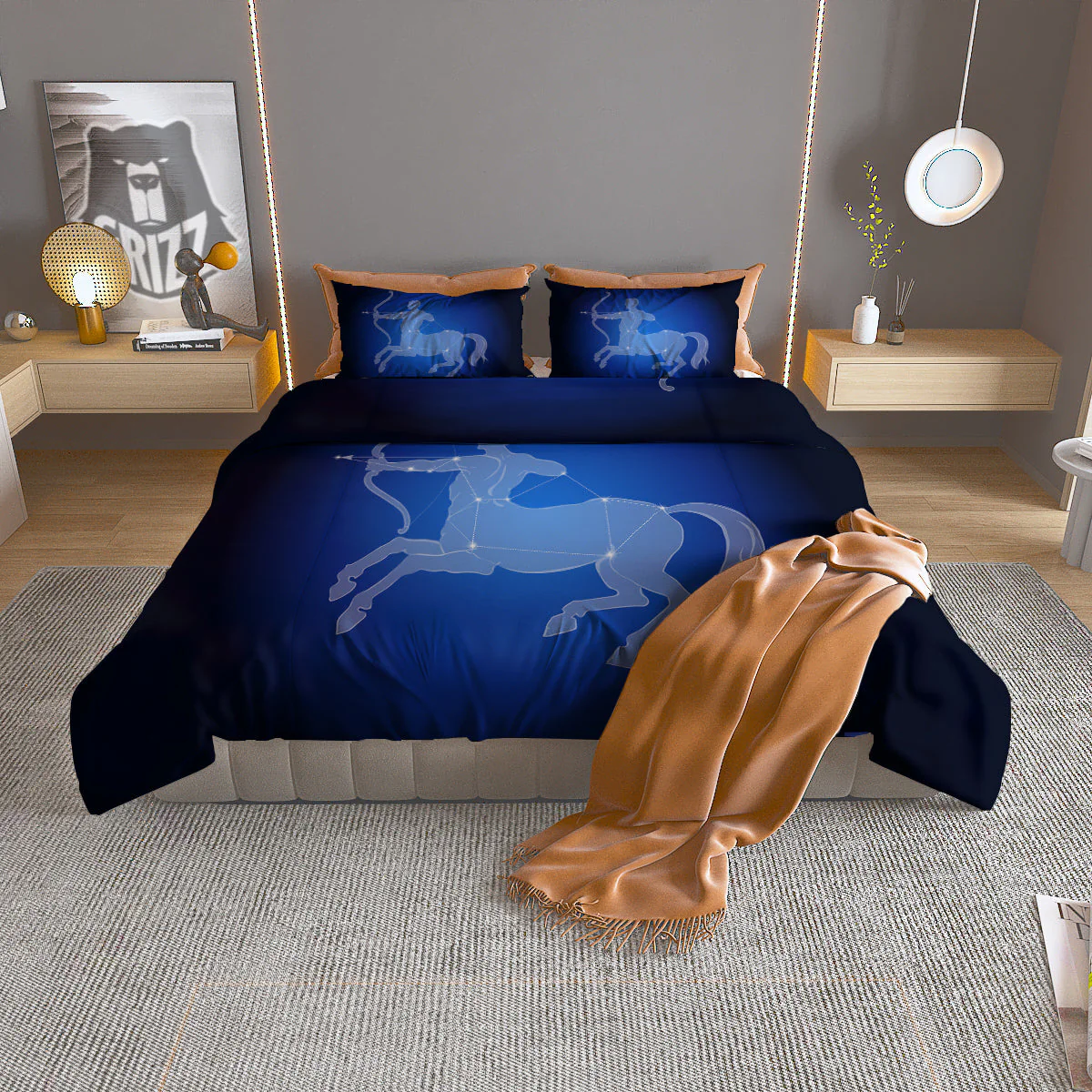 Sagittarius Constellation Print Duvet Cover Bedding Set