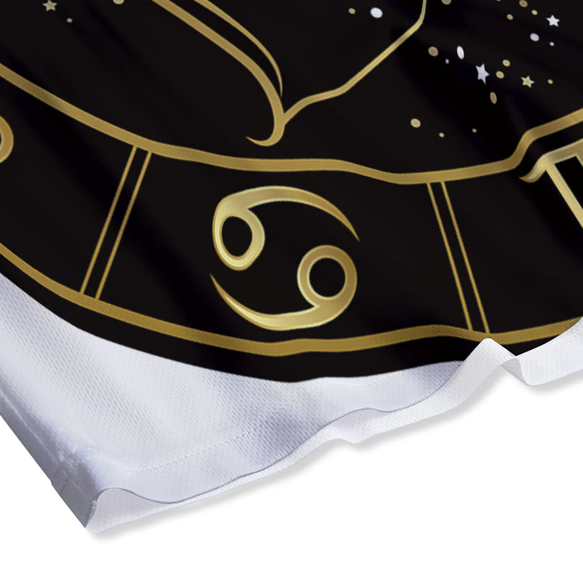 Sagittarius Sign Black And Gold Print Mesh Shorts - Image 4