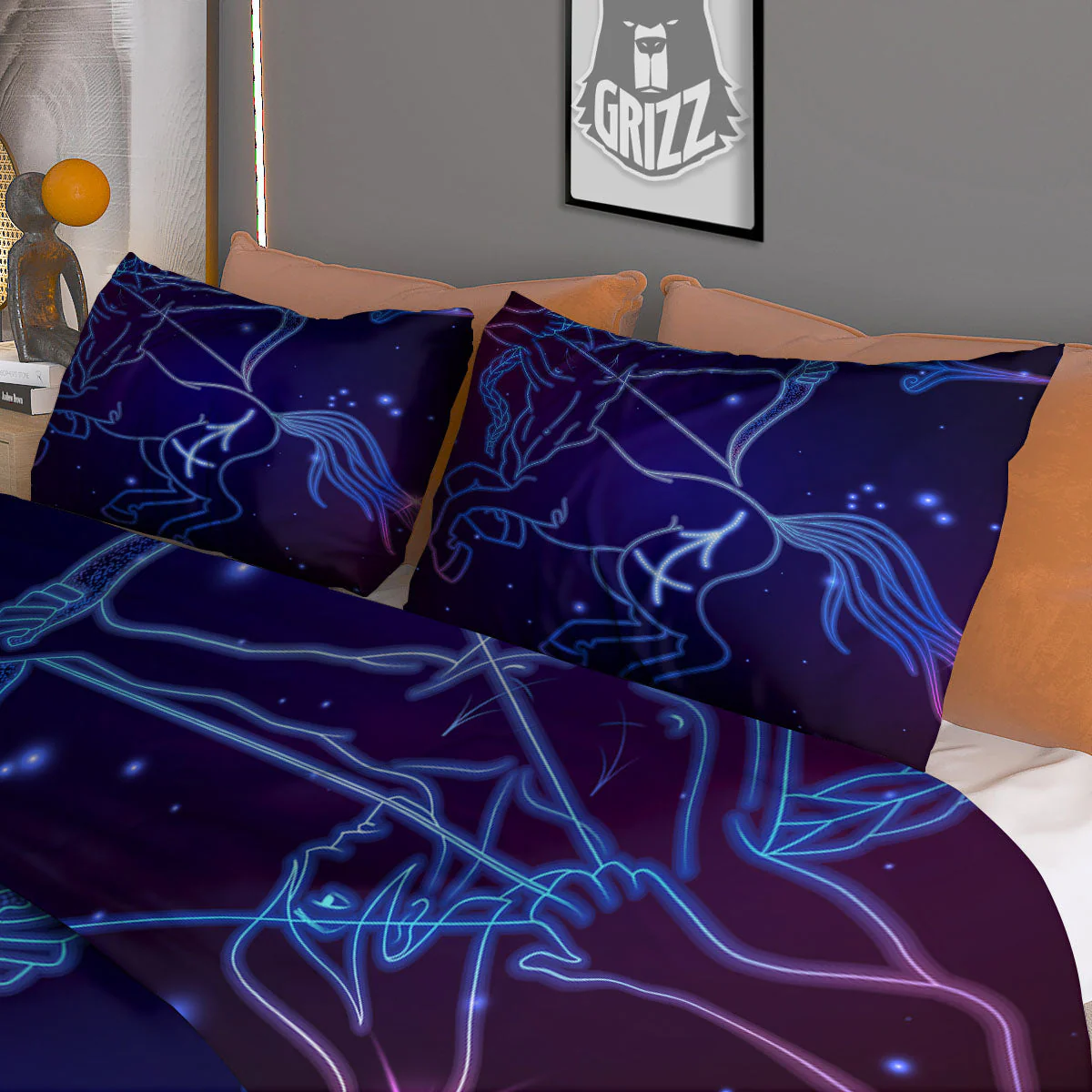 Sagittarius Sign Horoscope Print Duvet Cover Bedding Set - Image 3