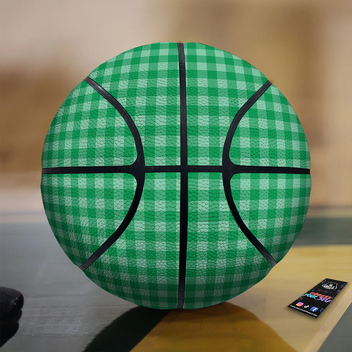 Saint Patrick's Day Green Tartan Print Basketball