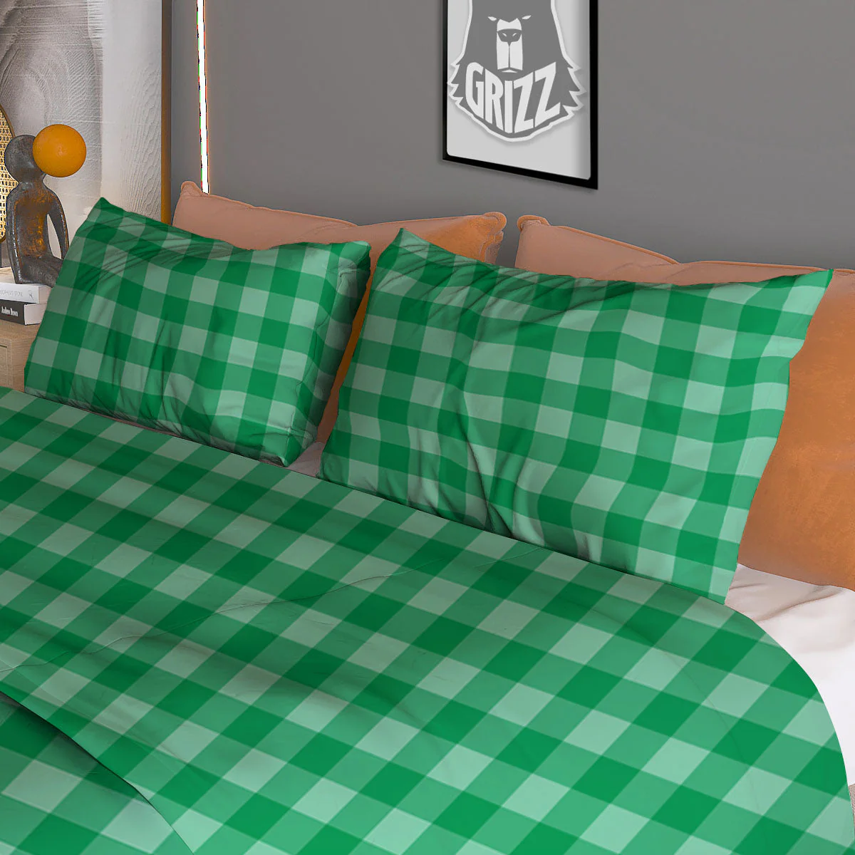 Saint Patrick's Day Green Tartan Print Duvet Cover Bedding Set - Image 3