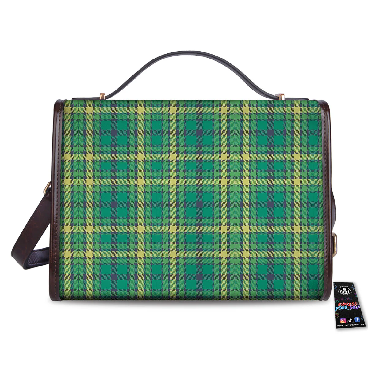 Saint Patrick's Day Irish Check Print Women's Satchel Bag - Image 2