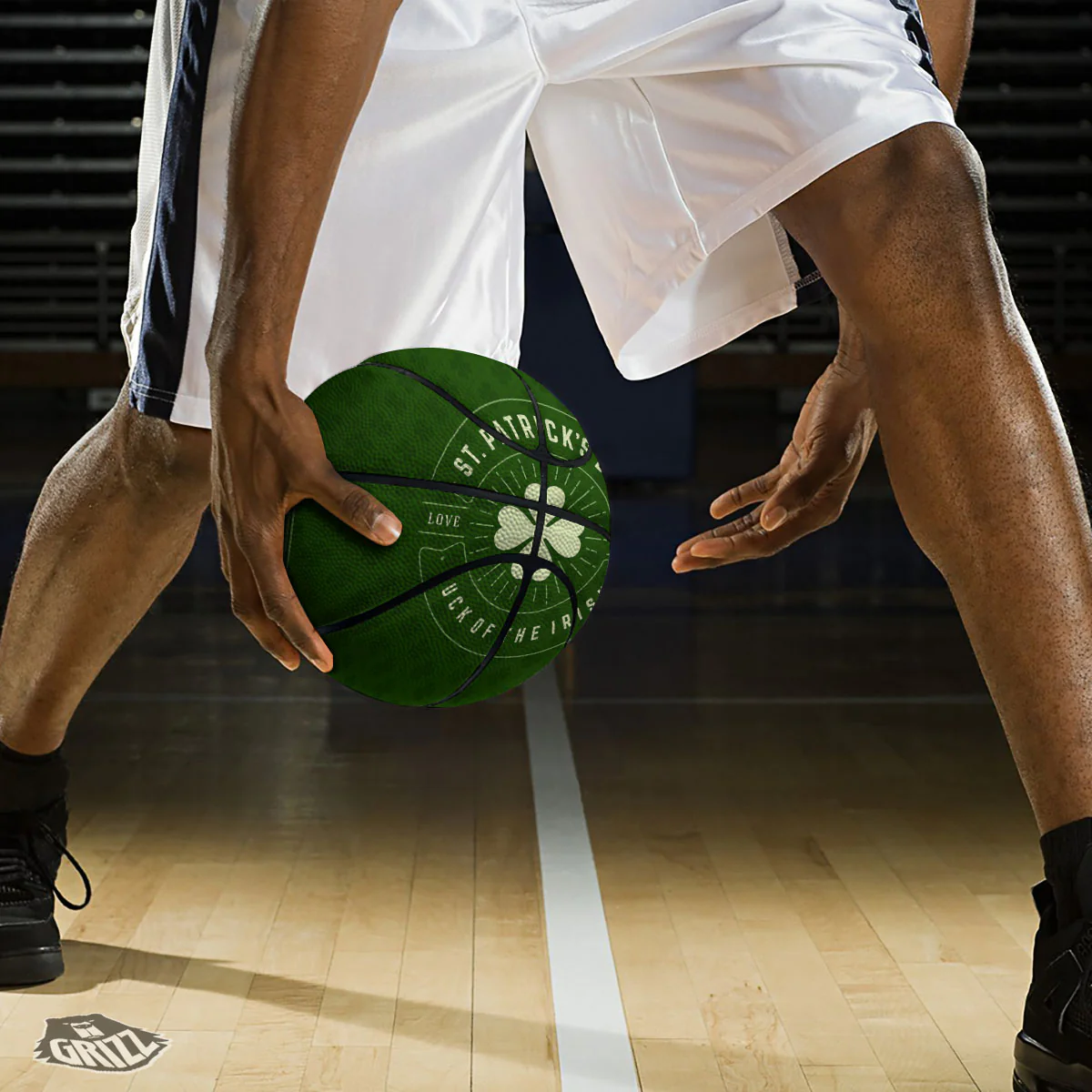 Saint Patrick's Day Irish Clover Print Basketball - Image 3